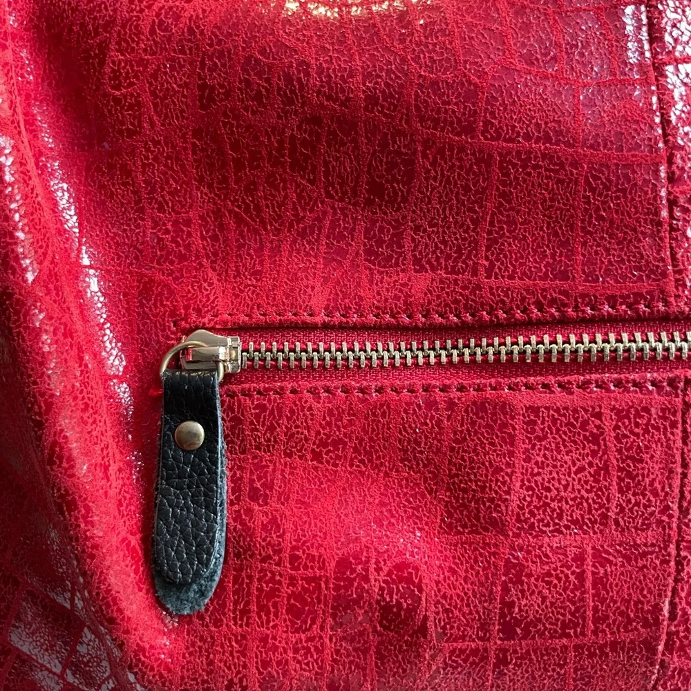 Stylish Red Hobo Bag with Black Handles - Women Bags Hobos